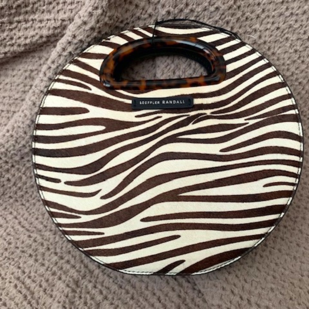 LOEFFLER RANDALL Zebra Print Calfskin Bag